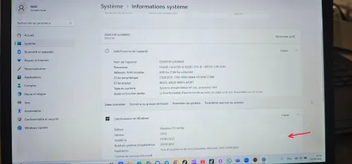 ASUS i5 8eme / 8g RAM / 256 SSD