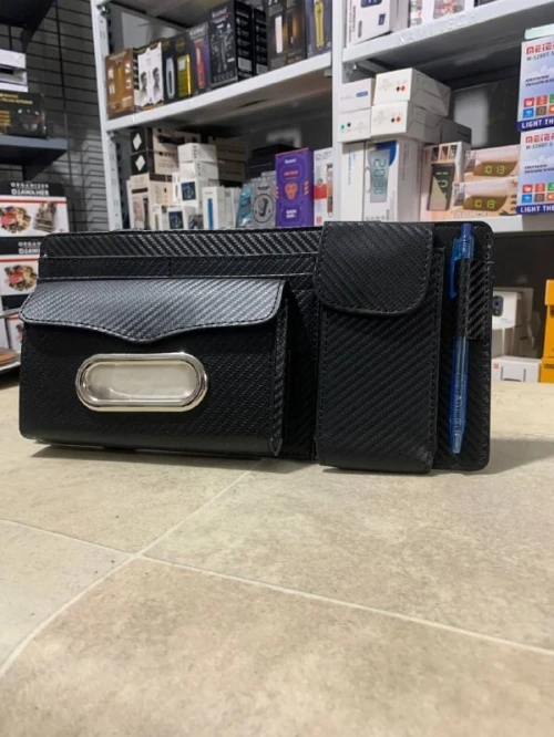 Sac de rangement universel pour pare-soleil de voiture avec étui à lunettes, porte