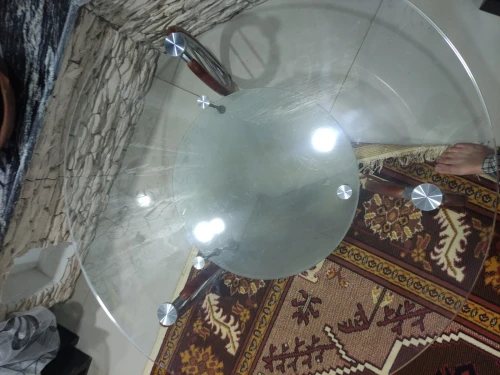 Table basse ronde en verre 