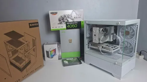 Pc gamer white ryzen 5600x Rtx 4060