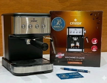 Machine À Café  À Bras Capsule 20 Bar Capacité 1,5L Marque Cristor