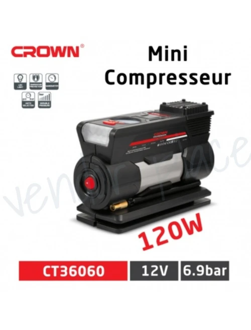Mini compresseur CROWN 6.89 bar 12v/120w 