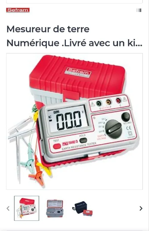 Testeur de résistance de terre Numérique Sefram MW9440D