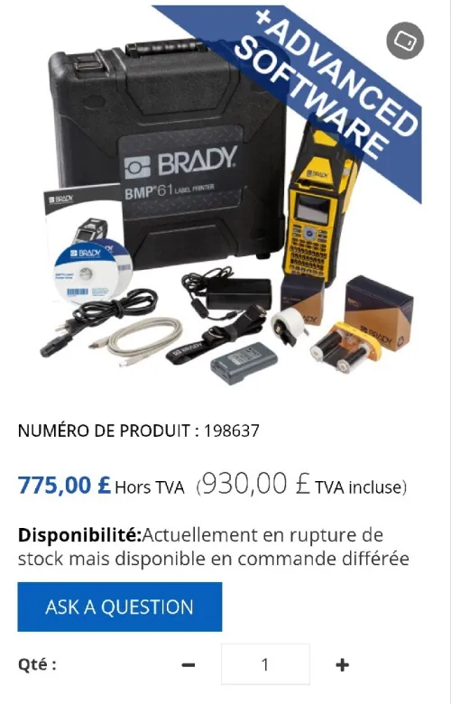 étiqueteuse brady bmp 61Label Printer