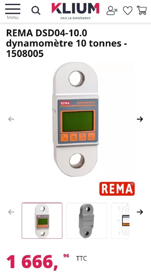 Dynamomètre REMA 04 / 10 tonnes Mesureur de traction et pèse-charge précis pour levage industriel