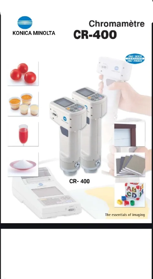Analyseur de couleurs Colorimètre CR-400 Konica Minolta pour contrôle des couleurs des matériaux