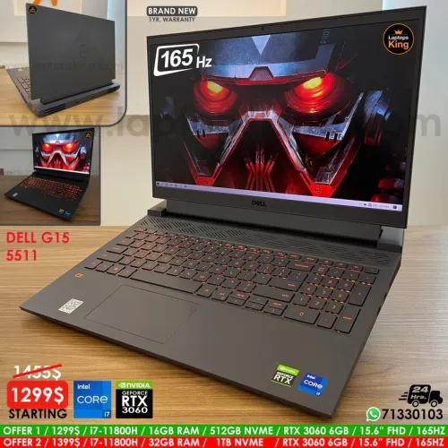DELL G15 5511 I7-11800H 16GB 512GB RTX 3060  ECRAN 15.6 FHD 165HZ