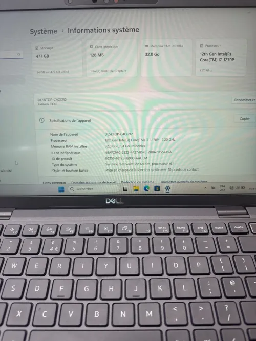 DELL LATITUDE 7430 I7-1270P  VPRO 32GB/512G SSD NVME  FHD TACTIL