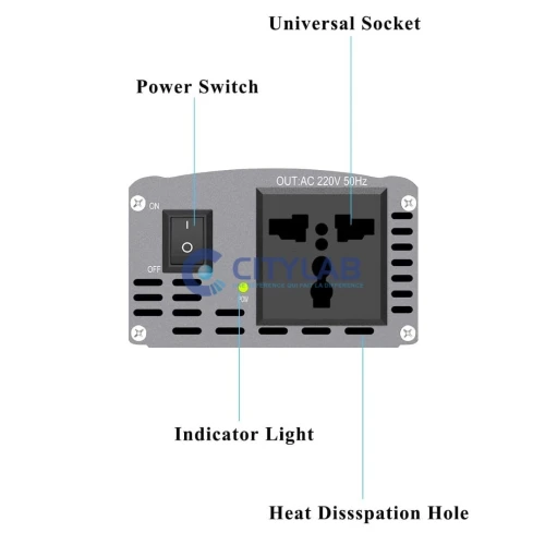 Transformateur de courant / Power Inverter DC 12V-AC 220V Puissance: 300W