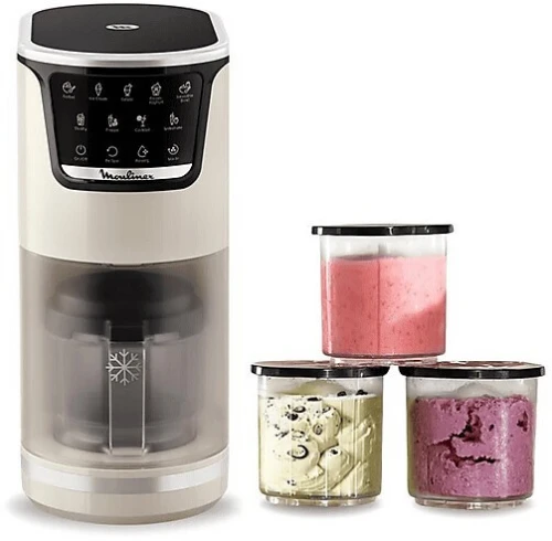 Sorbetière MOULINEX Dolci MJ602AF0 Machine à glaces-1.4L- 10 programmes - 3 pots