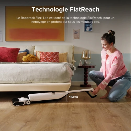 Balai Aspirateur laveur sans fil Roborock Flexi Lite-17000pa - 40 min autonomie - flexible-Écran LED