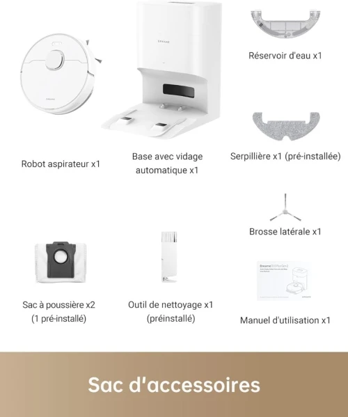 DREAME D10 Plus Gen 2 Robot Aspirateur Laveur, 6000Pa, 285 Min - RLD32GD