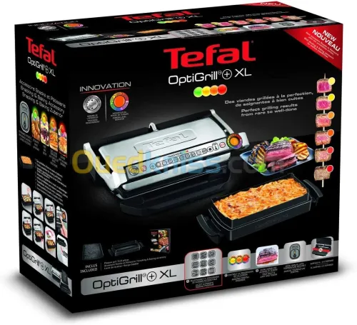 Grill viande Patineuse Tefal Optigrill+ XL ,Cuisson automatique, 9 programmes GC724D12