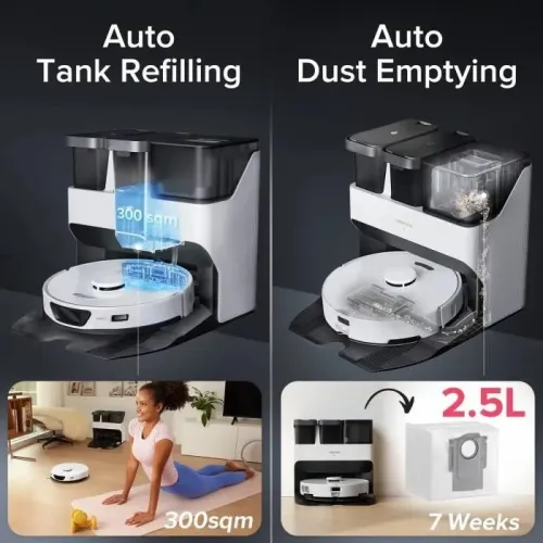Robot Aspirateur Laveur avec Station roborock S7 Max Ultra  5500Pa 180 min autonomie blanc