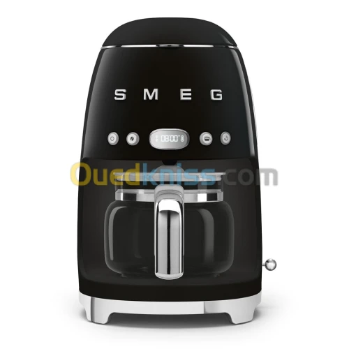 Machine à Café Filtre SMEG DCF02BLMEU,  en Verre, 12 Tasses, 2 Niveaux d'Intensité,1050 W, Noir