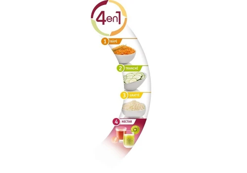 Moulinex Hachoir 4EN1 FRESH EXPRESS Nectar DECOUPE LEGUMES 200W DJ764510