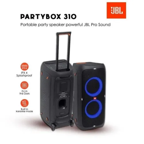 JBL PartyBox 310 Enceinte Bluetooth portable RGB - Prise USB & entrée jack - 240W - Autonomie 18hrs