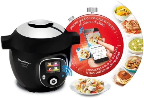 Moulinex COOKEO+ CONNECT MULTICUISEUR INTELLIGENT 6 PROGRAMMES, 200 RECETTES 6L NOIR CE867810