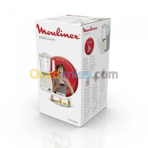Blender 1,75L MOULINEX  SOLEIL 500W IVOIRE LM355A10 2 VITESSES - FONCTION PULSE