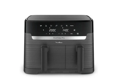 Moulinex Friteuse sans huile EasyFry Dual Airfryer EZ901H20-2 tiroirs 5.2L/3.1L-7 programmes-2700W
