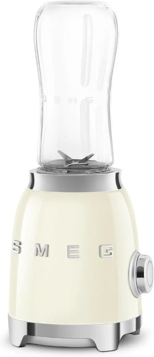 smeg Mini-blender Compact, 2 Niveaux de Vitesse, 2 bouteilles de 600 ml, 300 W - PBF01CREU