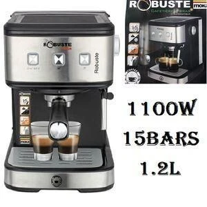 Robuste MOKA Machine a cafe a bras -15 - Noir -Argent