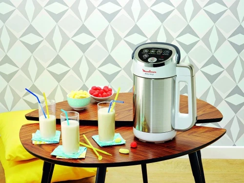 Moulinex Blender chauffant, soupe, 1000 W, 1,2 L, 5 programmes, Maintien au chaud, Inox LM841B10