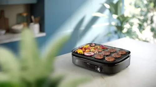 Grill de table Philips serie 3000 HD6210/90- 2400W-plaque 2en1-surface 1250cm2- (de90 a 210 degre)