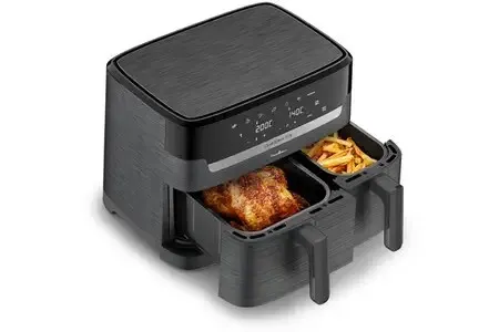 Moulinex Friteuse sans huile EasyFry Dual Airfryer EZ901H20-2 tiroirs 5.2L/3.1L-7 programmes-2700W