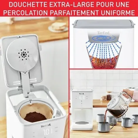 Cafetière filtre TEFAL SENSE CM693110 BLANC - 1000W - 1,25 litres
