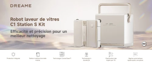 Dreame C1 Station robot laveur de vitres intelligent - 180 min autonomie - 90m carres par session - Contrôle via application