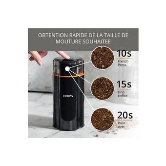 Krups Moulin à café électrique noir gx332810- 175W- 12 Tasses