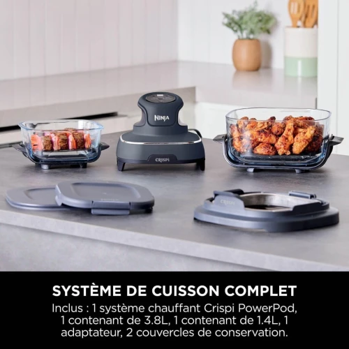 Ninja CRISPi Friteuse sans huile portable, 3,8L, 4-en-1 Frire sans huile, Rôtir, Recroustiller,FN101