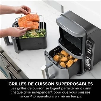 NINJA FRITEUSE SANS HUILE  DOUBLE STACK XL DUALZONE 9.5L - SL400EU - 2500W