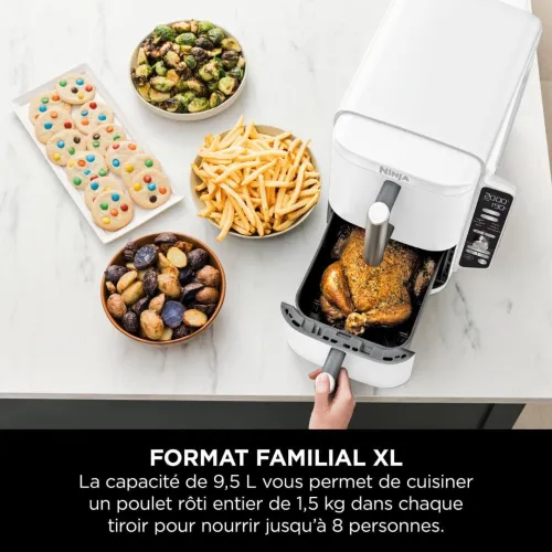 NINJA Double Stack XL Air Fryer, Double Tiroir 4 Niveaux de Cuisson 9,5 L, 6 Fonctions,SL400