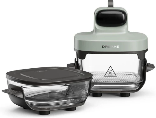 DREAME Tasti Friteuse à Air en Verre Portable 5 en 1, 2 Récipients (2,5 L + 4,5 L),PT60