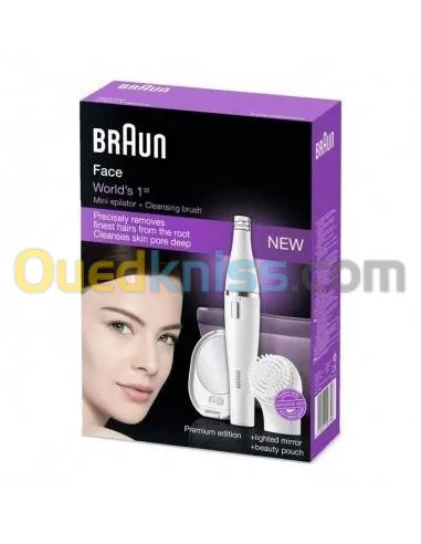 Braun Épilateur + Brosse Nettoyante Visage SE830 - Blanc آلة إزالة الشعر من براو + فرشاة تنظيف الوجه
