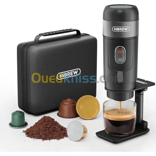 HiBREW H4A Machine à café portable,3en1: nespresso, dolce gusto, café moulu, 15 BARS, Sac et Support