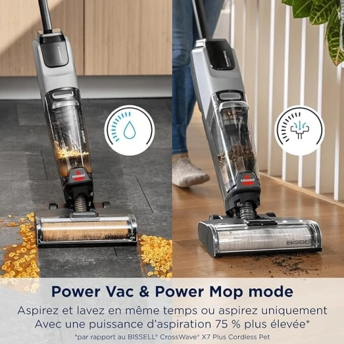 Aspirateur laveur Bissell New Crosswave Omniforce Edge Select - Nettoyeur Multi-Surfaces 3 En 1 Sans Fil