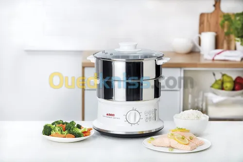 Cuiseur vapeur SEB , 2 BOLS INOX, CUISSON VAPEUR, MINUTEUR VC145100 SEB قدر بخار ، TIMER VC145100