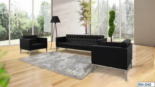 SALON DE BUREAU - CUIR SYNTHETIQUE - LOUNGE - 5 PLACES