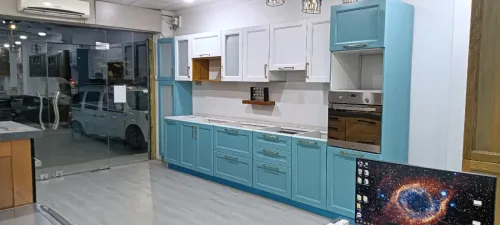 cuisine en bois naturel et MDF