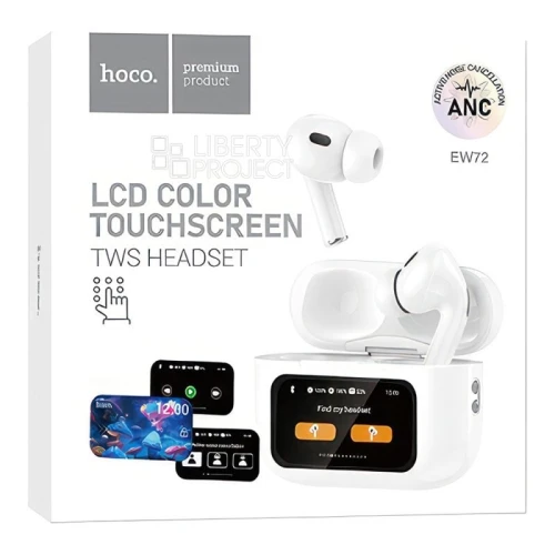 Écouteurs sans fil TWS Hoco EW72 ANC blanc avec écran