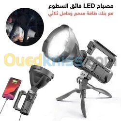 Torche Projecteur LED Puissant Portable Avec 4 modes Et USB - Noir W590