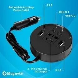 CONVERTISSEUR DE TENSION ROND 12V 220V 150W