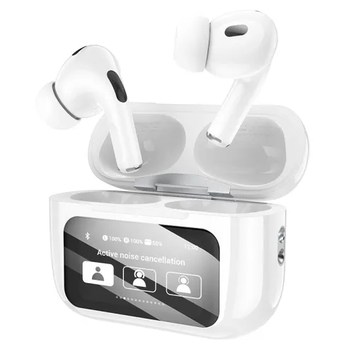 Écouteurs sans fil TWS Hoco EW72 ANC blanc avec écran