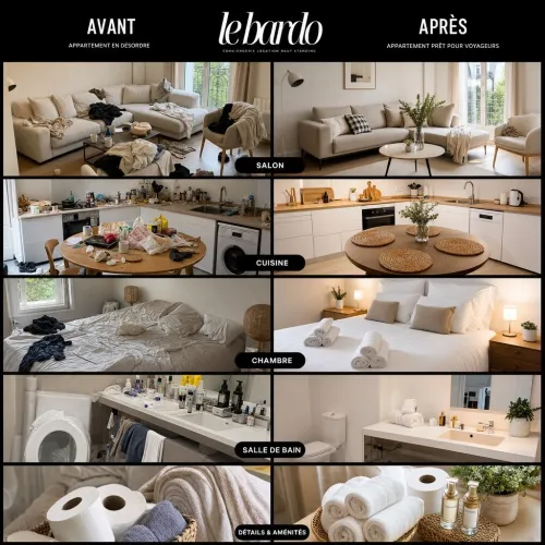 Nettoyage d'appartement en location courte durée airbnb ect