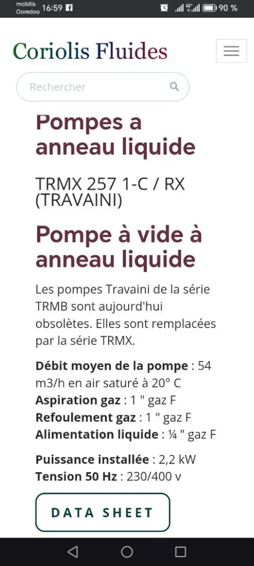 Pompe à vide à anneau liquide 