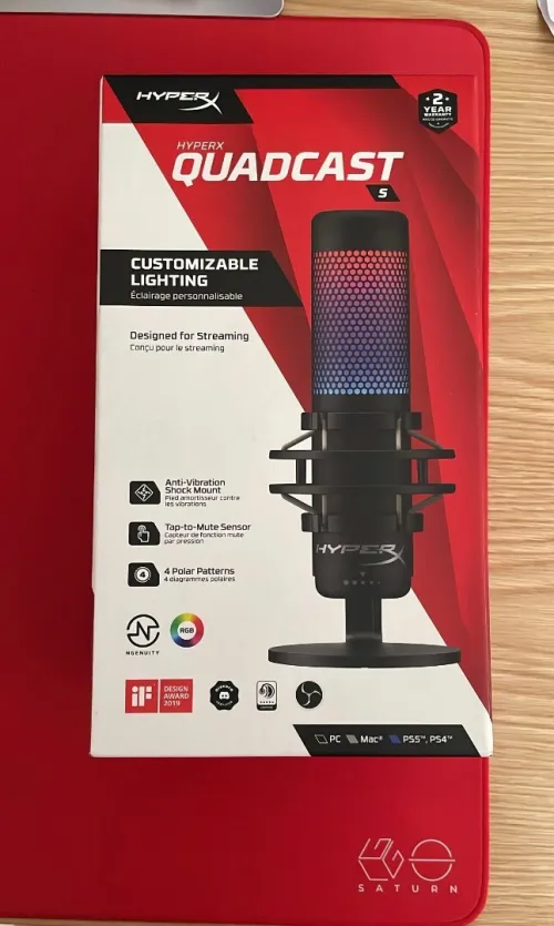 HyperX QuadCast S + Elgato Low Profile Mic Arm