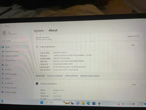 Hp envy laptop 13 i5-10eme touchscreen